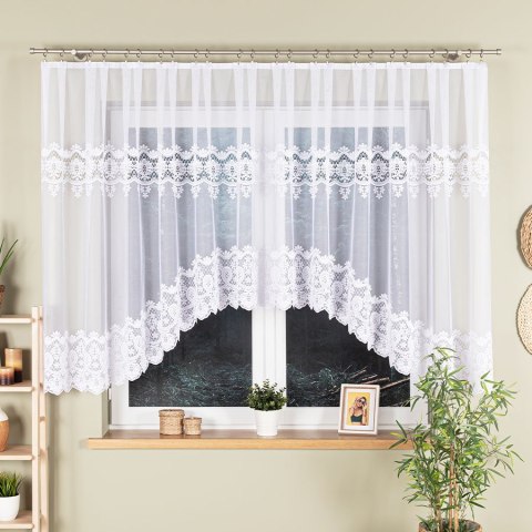 DARIA Firanka żakardowa gotowa, 140x400cm, kolor biały 018982/FBL/001/400140/1