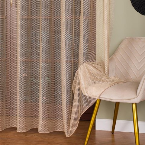 Firanka fantazyjna z ołowianką, wys. 300cm, kolor 004 jasny beżowy 475033/OLO/004/000300/1