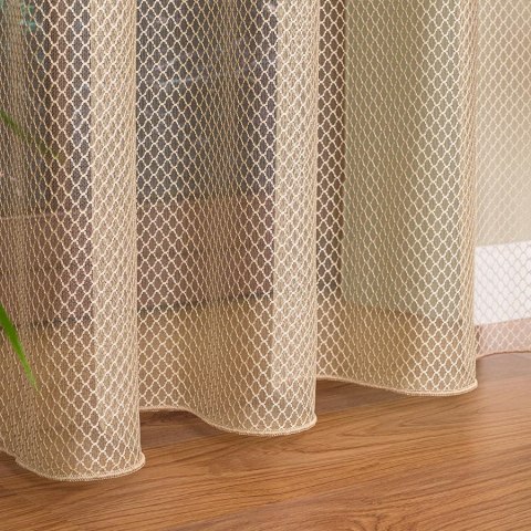 Firanka fantazyjna z ołowianką, wys. 300cm, kolor 004 jasny beżowy 475033/OLO/004/000300/1