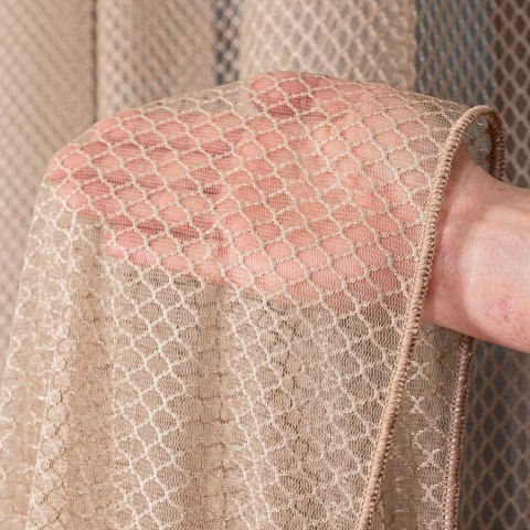 Firanka fantazyjna z ołowianką, wys. 300cm, kolor 004 jasny beżowy 475033/OLO/004/000300/1