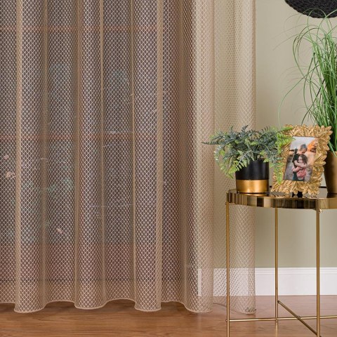 Firanka fantazyjna z ołowianką, wys. 300cm, kolor 005 ciemny beżowy 475033/OLO/005/000300/1