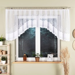 GENOWEFA Firanka żakardowa gotowa, szerokość 400 x wysokość 100cm, kolor biały 023419/FBL/001/400100/1