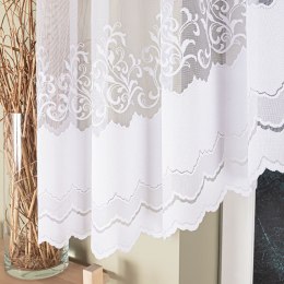 GENOWEFA Firanka żakardowa gotowa, szerokość 400 x wysokość 100cm, kolor biały 023419/FBL/001/400100/1