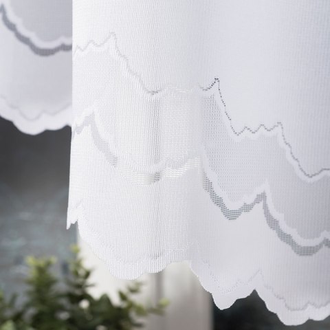 GENOWEFA Firanka żakardowa gotowa, szerokość 400 x wysokość 100cm, kolor biały 023419/FBL/001/400100/1