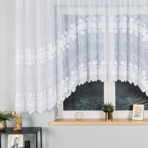 JOWITA Firanka żakardowa gotowa, pasowa, 150x500cm, kolor biały 018960/FBL/001/500150/1