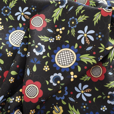 KASBI Tkanina na zasłony NINA WODOODPORNA, szer. 160cm, kolor 006 czarny D00179/NIW/006/160000/1