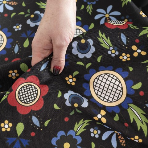 KASBI Tkanina na zasłony NINA WODOODPORNA, szer. 160cm, kolor 006 czarny D00179/NIW/006/160000/1