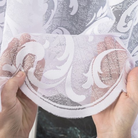 LEOKADIA Firanka żakardowa gotowa, 135x350cm, kolor biały 023034/FBL/001/350135/1