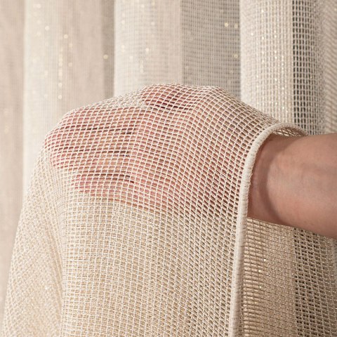 MALIA Firana fantazyjna z ołowianką, wys. 300cm, kolor 004 kremowy 578039/OLO/004/000300/1