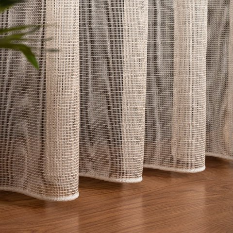 MALIA Firana fantazyjna z ołowianką, wys. 300cm, kolor 005 beżowy 578039/OLO/005/000300/1