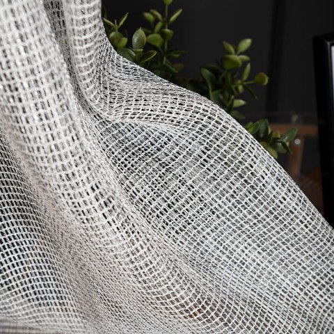 MALIA Firana fantazyjna z ołowianką, wys. 300cm, kolor 006 szary 578039/OLO/006/000300/1