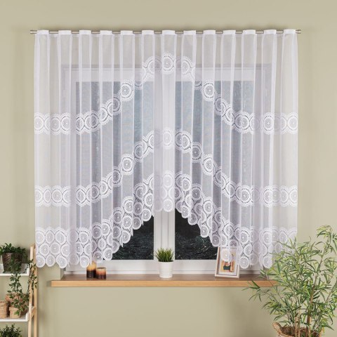 MALWINA Firanka z oczkami tkanymi, 160x410cm, kolor biały 018535/FBL/001/410160/1