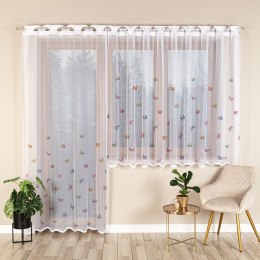 MOTYLKI Firanka żakardowa gotowa na prosto,220x145cm, kolor biały P00310/FBP/001/145220/1