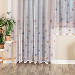 MOTYLKI Firanka żakardowa gotowa na prosto, 220x300cm, kolor biały P00310/FBP/001/300220/1