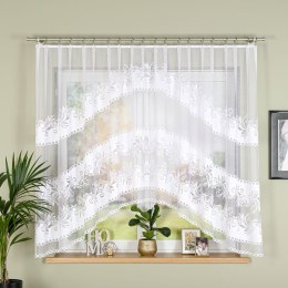 SŁAWOMIRA Firanka żakardowa gotowa,160x300cm, kolor biały 018074/FBL/001/300160/1