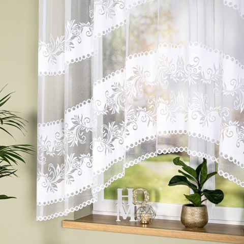 SŁAWOMIRA Firanka żakardowa gotowa,160x300cm, kolor biały 018074/FBL/001/300160/1