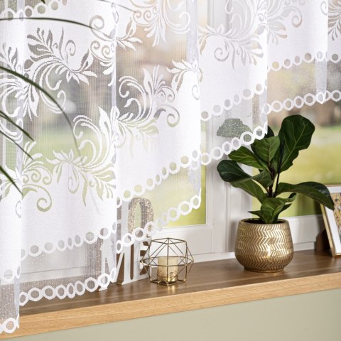 SŁAWOMIRA Firanka żakardowa gotowa,160x300cm, kolor biały 018074/FBL/001/300160/1