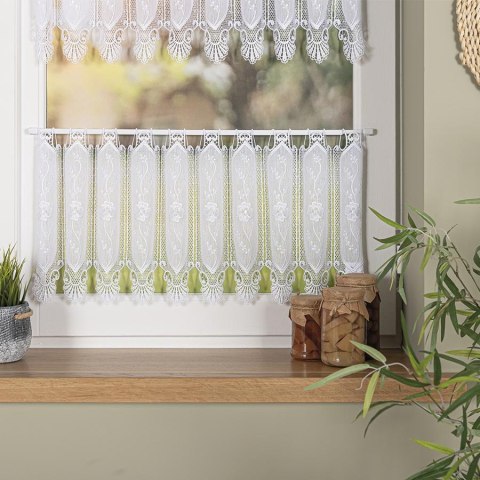 Zazdrostka haftowana panelowa na batyście, wys. 30cm, kolor biały 093003/388/001/000030/1