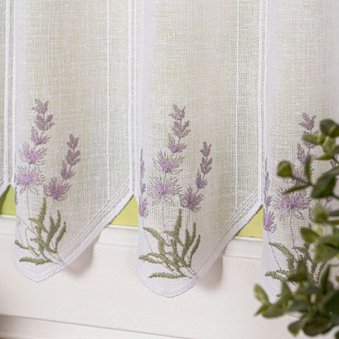 Zazdrostka haftowana panelowa na batyście, wys. 60cm, kolor biały 034826/420/001/000060/1