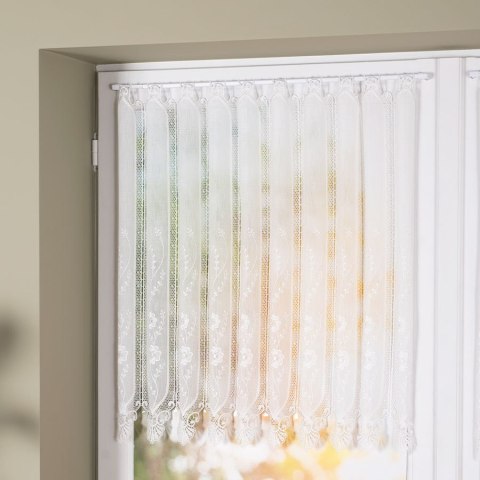 Zazdrostka haftowana panelowa na batyście, wys. 70cm, kolor 010 naturalny 093003/388/010/000070/1