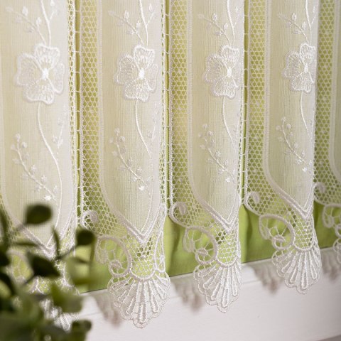 Zazdrostka haftowana panelowa na batyście, wys. 70cm, kolor 010 naturalny 093003/388/010/000070/1