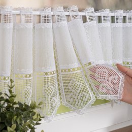 Zazdrostka haftowana panelowa na batyście, wys. 90cm, kolor biały 096269/388/001/000090/1