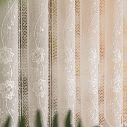 Zazdrostka haftowana panelowa na batyście, wys. 90cm, kolor 010 naturalny 093003/388/010/000090/1