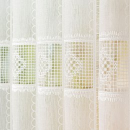 Zazdrostka haftowana panelowa na batyście, wys. 90cm, kolor 010 naturalny 096269/388/010/000090/1