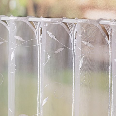 Zazdrostka panelowa haftowana na woalu, wys. 75cm, kolor biały 054464/233/001/000075/1