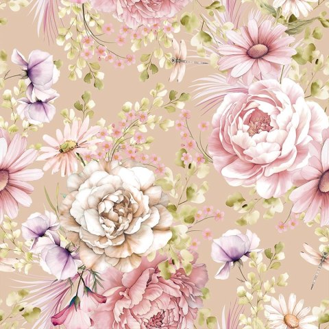 BLUMIA Tkanina dekoracyjna VELVET, szer. 150cm, kolor beżowy/różowy D00320/VEL/004/150000/1