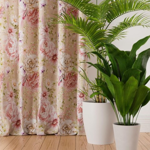 BLUMIA Tkanina dekoracyjna VELVET, szer. 150cm, kolor beżowy/różowy D00320/VEL/004/150000/1