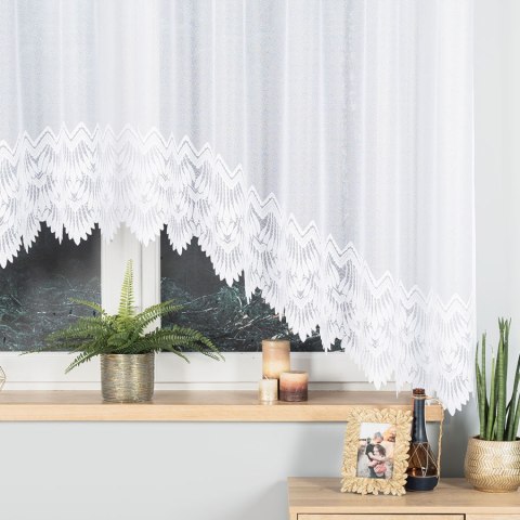 FELICJA Firanka żakardowa gotowa ze wzorem na samym dole, 160x350cm, kolor biały 018989/FBL/001/350160/