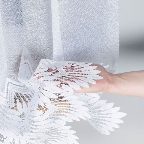 FELICJA Firanka żakardowa gotowa ze wzorem na samym dole, 160x350cm, kolor biały 018989/FBL/001/350160/