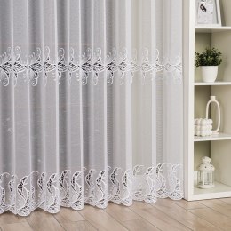 Firanka z aplikacją na markizecie, wys. 280cm, kolor biały 162035/433/001/000280/1