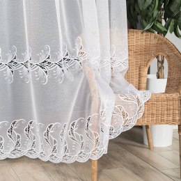 Firanka z aplikacją na markizecie, wys. 280cm, kolor biały 162035/433/001/000280/1