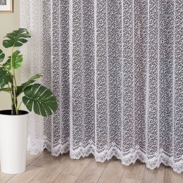 Firanka żakardowa ze wzorem po całości, wys. 220cm, kolor biały 004542/000/001/000220/1