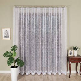 Firanka żakardowa ze wzorem po całości, wys. 220cm, kolor biały 004542/000/001/000220/1