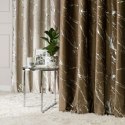 MARMA Zasłona gotowa na przelotkach, 250x140cm, kolor 002 brązowy ze srebrnym nadrukiem na VELVI TD0037/Z