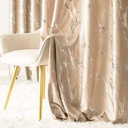 MARMA Zasłona gotowa na przelotkach, 250x140cm, kolor 003 jasny beżowy ze srebrnym nadrukiem na VELVI TD0