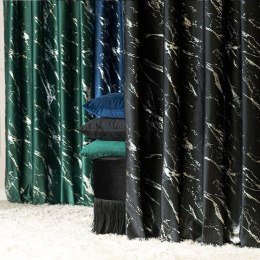 MARMA Zasłona gotowa na przelotkach, 250x140cm, kolor 111 czarny ze srebrnym nadrukiem na VELVI TD0037/ZG