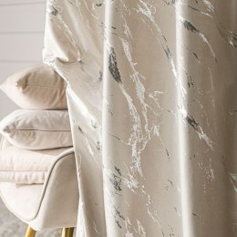 MARMA Zasłona gotowa na przelotkach, 250x140cm, kolor 226 jasny kremowy ze srebrnym nadrukiem na VELVI TD