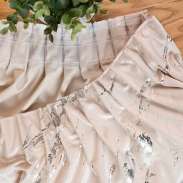 MARMA Zasłona gotowa na taśmie, 250x140cm, kolor 016 kremowy ze srebrnym nadrukiem na VELVI TD0037/ZGT/01