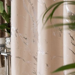 MARMA Zasłona gotowa na taśmie, 250x140cm, kolor 016 kremowy ze srebrnym nadrukiem na VELVI TD0037/ZGT/01