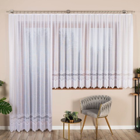 MODESTA Firanka żakardowa gotowa, 250x200cm, kolor biały 017173/FBP/001/200250/1