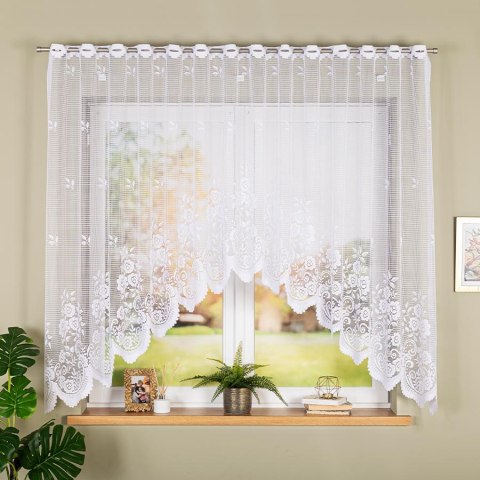 SARA Firanka z oczkami tkanymi, 160x300cm, kolor biały 044330/FBL/001/300160/1