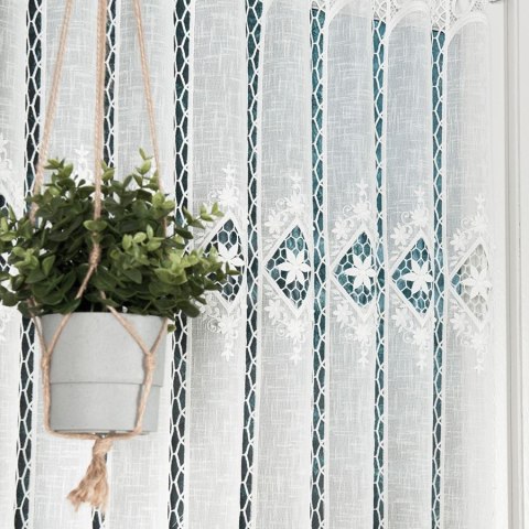 Zazdrostka z aplikacją, wys. 75cm, kolor 012 kremowy 015590/000/012/000075/1