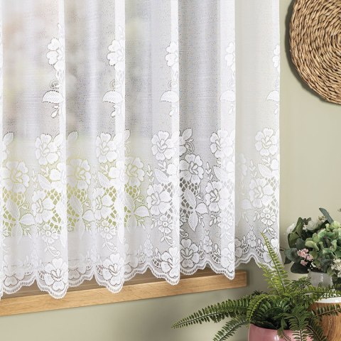 Firanka żakardowa, pasowa, wys. 160cm, kolor biały 361740/000/001/000160/1