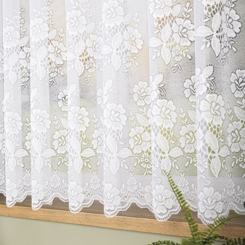 Firanka żakardowa, pasowa, wys. 160cm, kolor biały 361740/000/001/000160/1