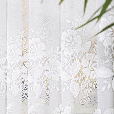 Firanka żakardowa, pasowa, wys. 160cm, kolor biały 361740/000/001/000160/1