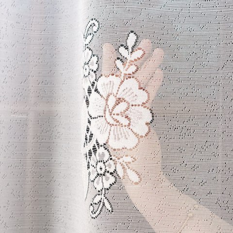 Firanka żakardowa, pasowa, wys. 160cm, kolor biały 361740/000/001/000160/1